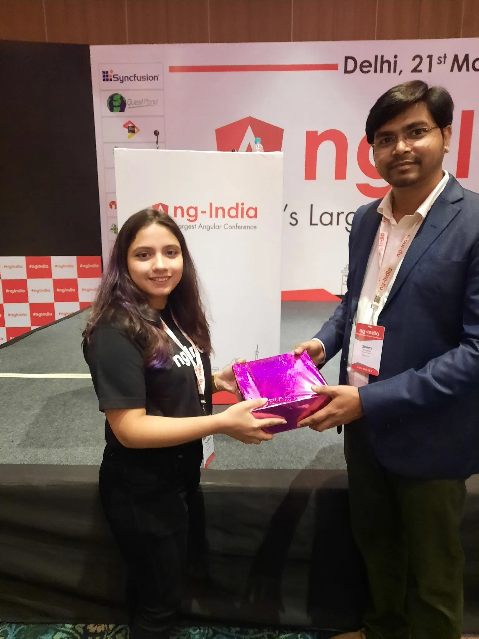 Swastika receiving recognition at NgIndia 2022 in Delhi