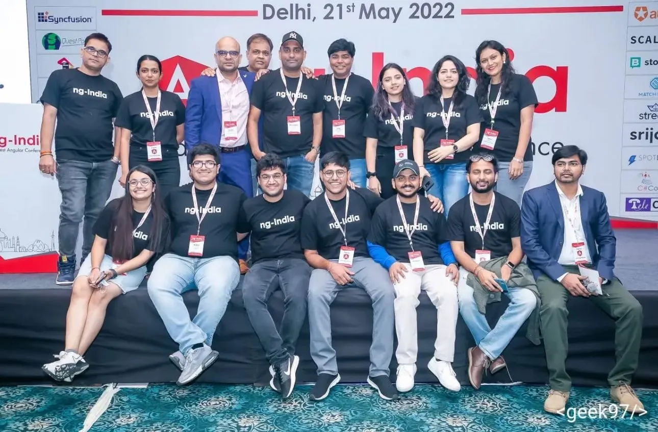 The NgIndia 2022 organizing team on stage in Delhi